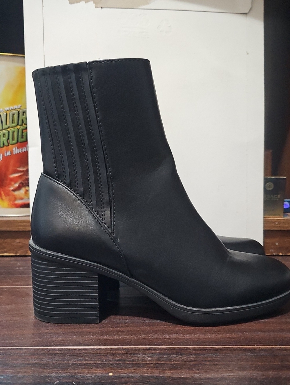 Women's Black Ankle Boots - Classic Block Heel With Foam